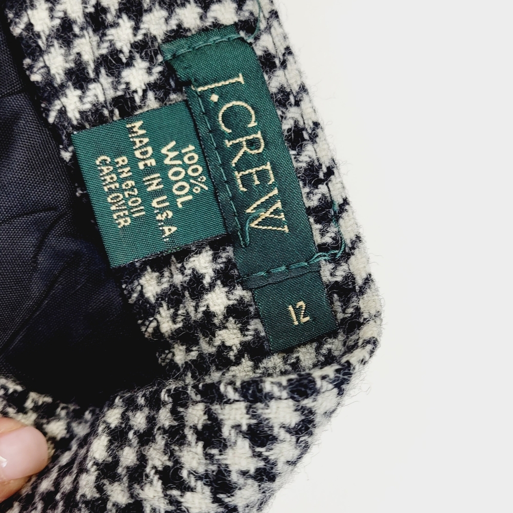 SEE NEW LISTING J.Crew 100% Wool Skirt Black Houndstooth Pattern Womens Black - Picture 5 of 6